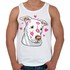 PRINTFASHION Szeretem a kutyám Pitt bull - Férfi atléta - Fehér atléta, trikó