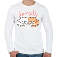 PRINTFASHION Szeretem a macskákat - Férfi hosszú ujjú póló - Fehér