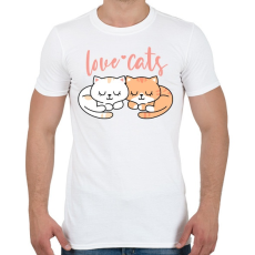 PRINTFASHION Szeretem a macskákat - Férfi póló - Fehér
