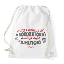 PRINTFASHION Szeretem a sorozatokat - Sportzsák, Tornazsák - Fehér tornazsák