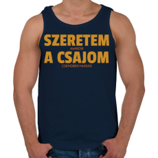 PRINTFASHION Szeretem, amikor a csajom csendben marad - Férfi atléta - Sötétkék
