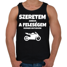 PRINTFASHION Szeretem, amikor a feleségem elenged motorozni 2 - Férfi atléta - Fekete