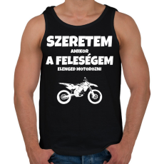 PRINTFASHION Szeretem, amikor a feleségem elenged motorozni 3 - Férfi atléta - Fekete