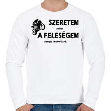 PRINTFASHION Szeretem amikor a feleségem elenged motorozni - Férfi pulóver - Fehér férfi pulóver, kardigán