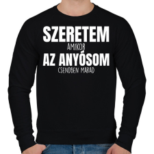 PRINTFASHION Szeretem az anyósom fehér - Férfi pulóver - Fekete férfi pulóver, kardigán