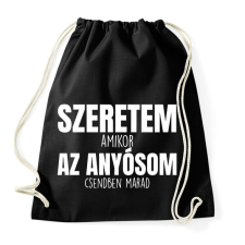 PRINTFASHION Szeretem az anyósom fehér - Sportzsák, Tornazsák - Fekete tornazsák