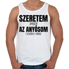 PRINTFASHION Szeretem az anyósom fekete - Férfi atléta - Fehér női trikó