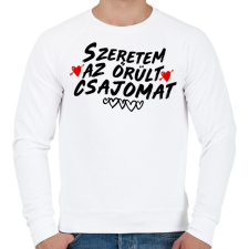 PRINTFASHION Szeretem az örült csajomat - Férfi pulóver - Fehér férfi pulóver, kardigán