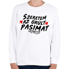 PRINTFASHION Szeretem az őrült pasimat - Gyerek pulóver - Fehér gyerek pulóver, kardigán
