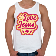 PRINTFASHION Szeretem Jézust - Férfi atléta - Fehér