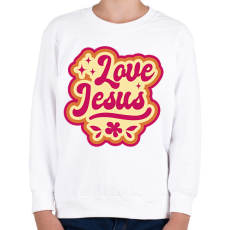 PRINTFASHION Szeretem Jézust - Gyerek pulóver - Fehér