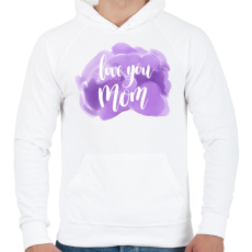 PRINTFASHION Szeretlek Anya - Férfi kapucnis pulóver - Fehér