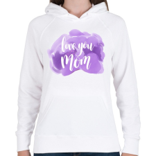 PRINTFASHION Szeretlek Anya - Női kapucnis pulóver - Fehér női pulóver, kardigán