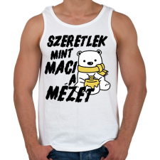 PRINTFASHION Szeretlek, mint maci a mézet - páros minta - Férfi atléta - Fehér atléta, trikó