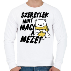 PRINTFASHION Szeretlek, mint maci a mézet - páros minta - Férfi pulóver - Fehér
