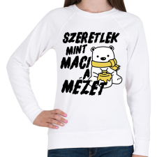 PRINTFASHION Szeretlek, mint maci a mézet - páros minta - Női pulóver - Fehér női pulóver, kardigán