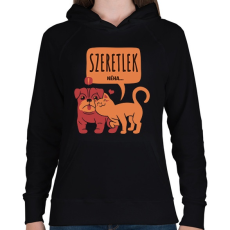 PRINTFASHION Szeretlek! Néha... - Női kapucnis pulóver - Fekete