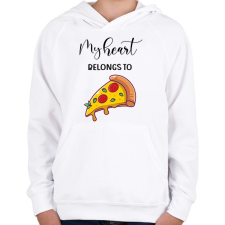 PRINTFASHION Szeretlek Pizza - Gyerek kapucnis pulóver - Fehér gyerek pulóver, kardigán