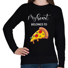 PRINTFASHION Szeretlek Pizza - Női pulóver - Fekete női pulóver, kardigán