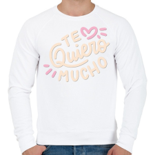 PRINTFASHION Szeretlek - Te Qiuero  - Férfi pulóver - Fehér férfi pulóver, kardigán