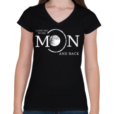 PRINTFASHION SZERETLEK TÉGED - Női V-nyakú póló - Fekete női póló