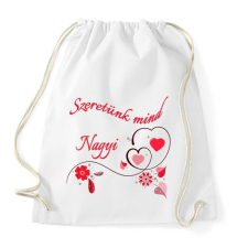 PRINTFASHION Szeretünk mind Nagyi - Sportzsák, Tornazsák - Fehér tornazsák