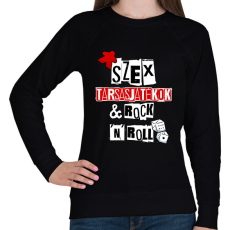 PRINTFASHION Szex, Társasjátékok & Rock 'n' Roll - Női pulóver - Fekete