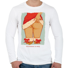 PRINTFASHION Szexi Karácsony - Férfi hosszú ujjú póló - Fehér férfi póló