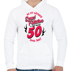 PRINTFASHION Szexi Szülinapos Félisten világosra 50 - Férfi kapucnis pulóver - Fehér