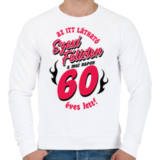 PRINTFASHION Szexi Szülinapos Félisten világosra 60 - Férfi pulóver - Fehér