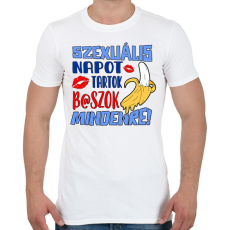 PRINTFASHION Szexuális napot tartok - Férfi póló - Fehér