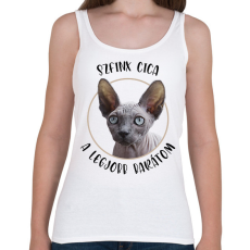 PRINTFASHION Szfinx cica - Legjobb barát - Női atléta - Fehér