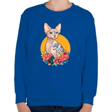 PRINTFASHION Szfinx  - Gyerek pulóver - Királykék gyerek pulóver, kardigán