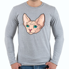 PRINTFASHION Szfinx macska buksi - Férfi hosszú ujjú póló - Sport szürke