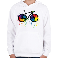PRINTFASHION Színes bicikli - Gyerek kapucnis pulóver - Fehér gyerek pulóver, kardigán