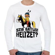 PRINTFASHION Szia Bátyus! Helyzet?  - Férfi hosszú ujjú póló - Fehér férfi póló