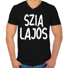 PRINTFASHION Szia Lajos! - Férfi V-nyakú póló - Fekete férfi póló