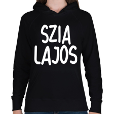 PRINTFASHION Szia Lajos! - Női kapucnis pulóver - Fekete női pulóver, kardigán