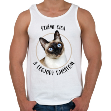 PRINTFASHION Sziámi cica - Legjobb barát - Férfi atléta - Fehér atléta, trikó