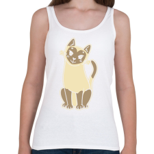 PRINTFASHION Sziámi cica - Női atléta - Fehér női trikó