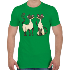 PRINTFASHION Sziámi cicák - Férfi póló - Zöld férfi póló