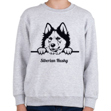PRINTFASHION Szibériai Husky - Gyerek pulóver - Sport szürke