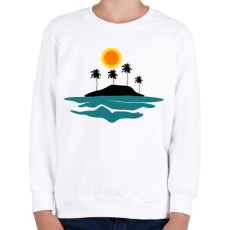 PRINTFASHION sziget-pálmafák-nap-tenger - Gyerek pulóver - Fehér