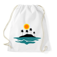 PRINTFASHION sziget-pálmafák-nap-tenger - Sportzsák, Tornazsák - Fehér tornazsák