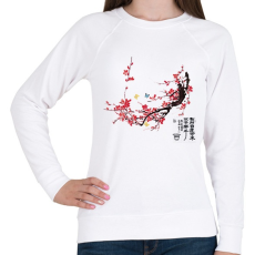 PRINTFASHION szilvavirág - Női pulóver - Fehér