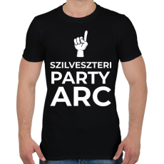 PRINTFASHION SZILVESZTERI PARTY ARC - Férfi póló - Fekete