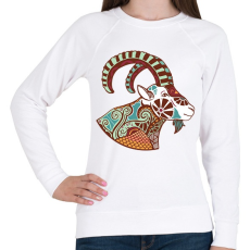 PRINTFASHION Színes Bak horoszkóp - Női pulóver - Fehér