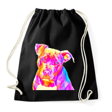 PRINTFASHION Színes bull típusú kutyus - Sportzsák, Tornazsák - Fekete tornazsák
