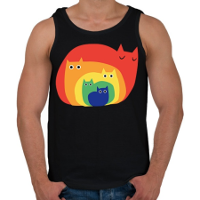 PRINTFASHION szines cicak - Férfi atléta - Fekete atléta, trikó