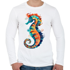 PRINTFASHION Színes csikóhal - Férfi hosszú ujjú póló - Fehér